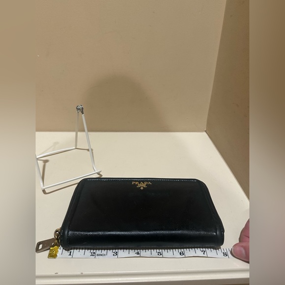 Prada Saffiano Round Trimmed Zip Around Long Wallet - Picture 12 of 13